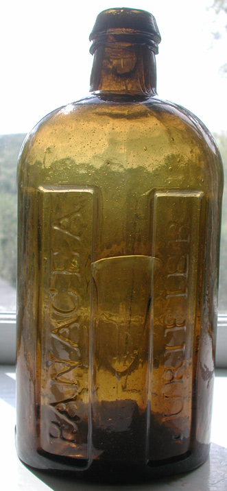 stoddard vermont colored antique medicine panacea bottle newtons