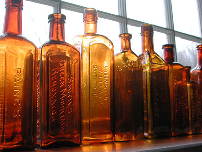 image of amber early Vermont medicine bottles