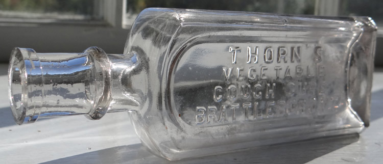 Thorns Vermont Brattleboro cure antique medicine bottle
