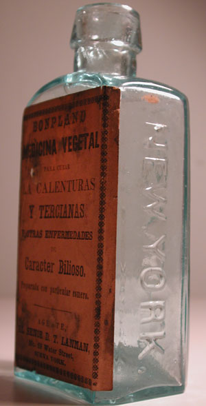 labeled pontiled new york medicine antique bottle