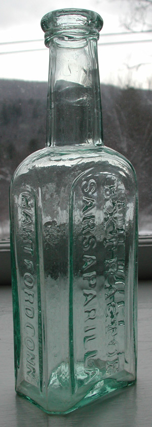 new england pontiled medicine hartford connecticut sarsasparilla old antique bottle