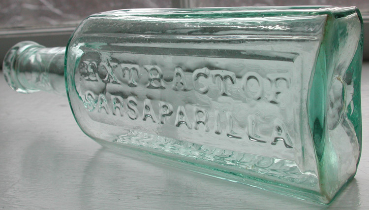 new england pontiled medicine hartford connecticut sarsasparilla old antique bottle